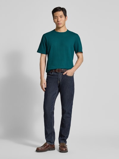Tom Tailor Regular Fit T-Shirt aus Baumwoll-Mix Oliv 1