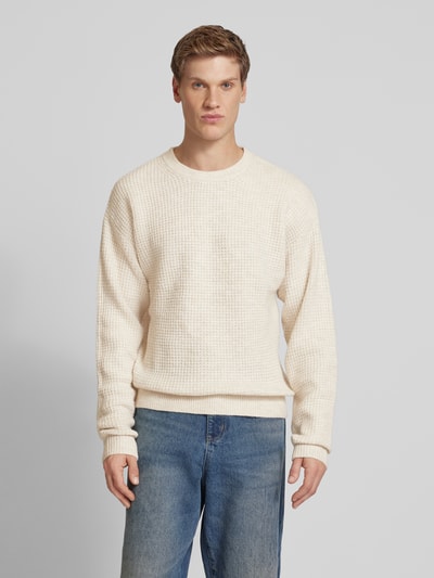 Jack & Jones Strickpullover mit Strukturmuster Modell 'OLLIE' Offwhite 4