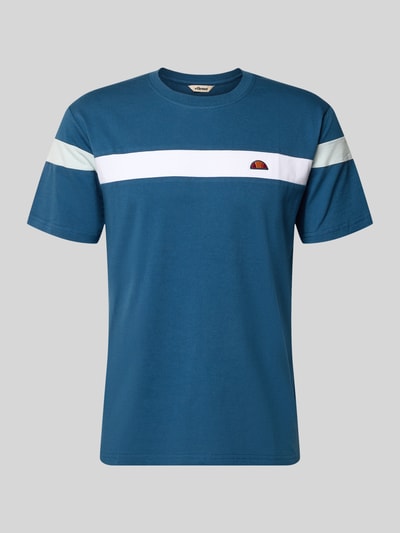 ellesse męski t-shirt o kroju regular fit z detalem z logo model 'Caserio' Błękitny 2