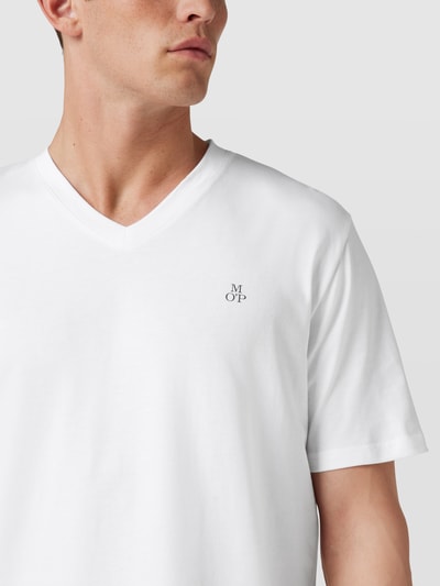 Marc O'Polo T-shirt met labelprint Wit - 3