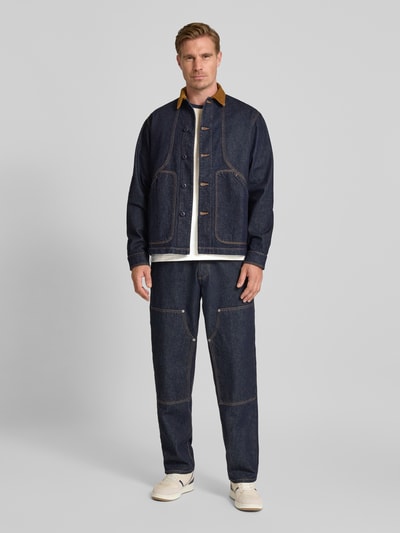 Forét Regular fit overshirt met steekzakken, model 'BERRY' Donkerblauw - 1