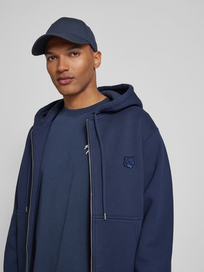 MAISON KITSUNE Sweatjacke mit Label-Stitching Marine 3