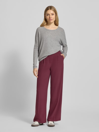 Soyaconcept Sweatshirt met geribde ronde hals, model 'Biara' Middengrijs gemêleerd - 1