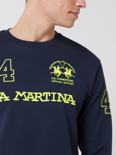 La Martina Bluza z logo  Ciemnoniebieski 3