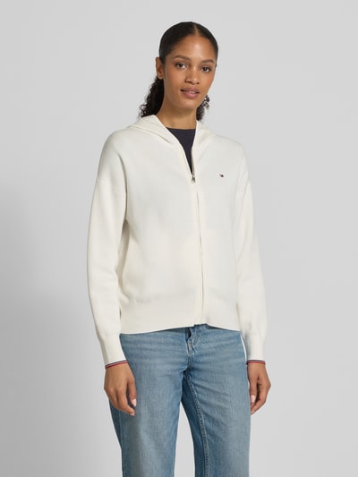 Tommy Hilfiger Regular fit cardigan van katoenmix Ecru - 4