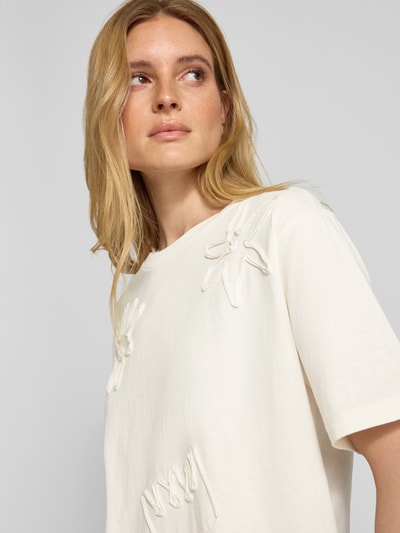 Jake*s Casual T-Shirt mit Applikationen Offwhite 3