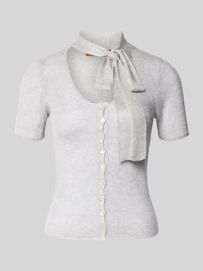 MAX&Co. Regular Fit Strickjacke aus Viskose-Mix Modell 'MAMAN' Hellgrau 2