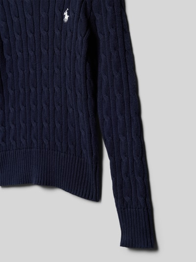 Polo Ralph Lauren Teens Gebreide pullover met kabelpatroon en ronde hals Marineblauw - 2