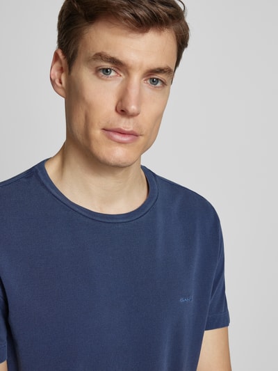 Gant T-Shirt mit Label-Stitching Royal 3