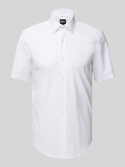 BOSS Business-Hemd mit 1/2-Arm und Kentkragen Modell 'Joe' Weiss 2