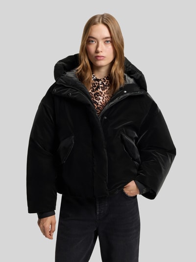 HUGO Kurtka pikowana o kroju regular fit z kapturem model ‘FLORITA’ Czarny 4