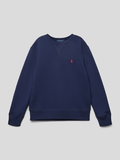 Polo Ralph Lauren Teens Sweatshirt in gemêleerde look met labelstitching Marineblauw - 1