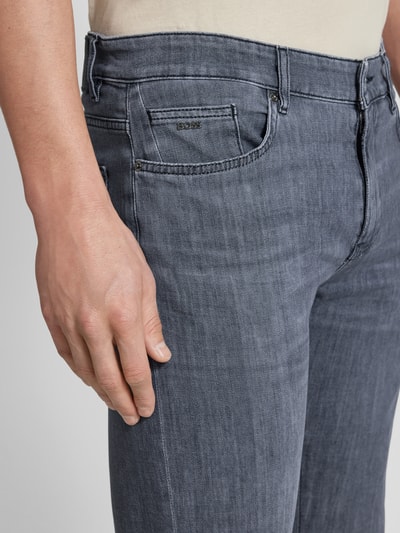 BOSS Slim fit jeans in labeldetail, model 'Delaware' Middengrijs - 3