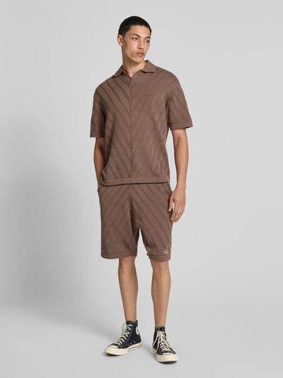 Pegador Gebreide korte broek met elastische band Donkerbruin - 1