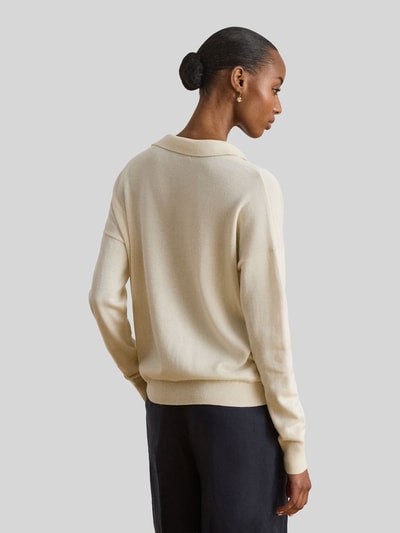 Lauren Ralph Lauren Relaxed Fit Pullover aus Baumwoll-Mix mit Polokragen Ecru 5