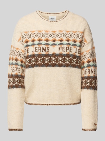 Pepe Jeans Gebreide pullover met ribboorden Offwhite - 2