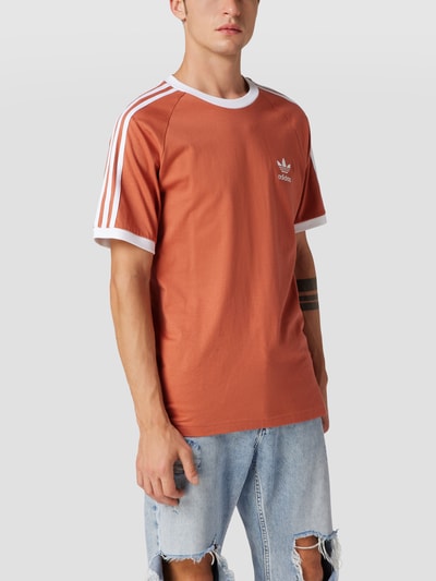 adidas Originals T-shirt met logostitching, model '3-STRIPES TEE' Hazelnoot - 4