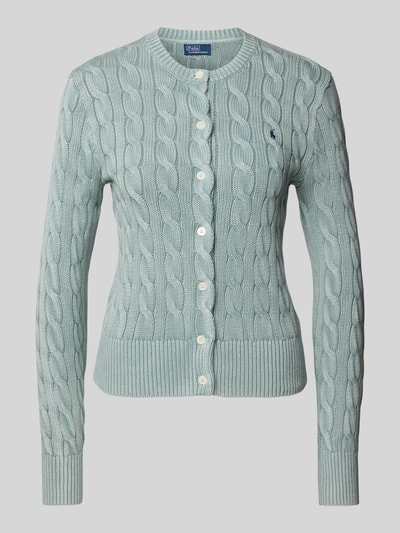 Polo Ralph Lauren Cardigan mit Zopfmuster Hellblau 2