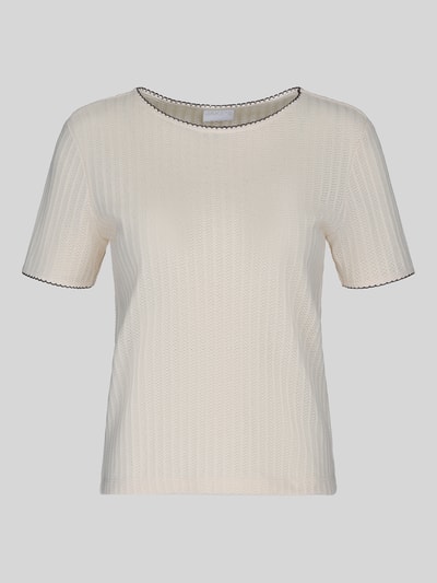 Produktfoto, Strickshirt mit Rundhalsausschnitt von Jake*s Collection in Creme mit geradem Schnitt, reine Baumwolle, semitransparent