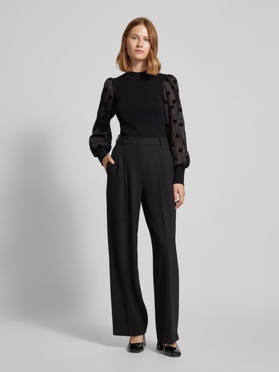 YAS Slim fit blouse met ballonmouwen, model 'DOTME' Zwart - 1