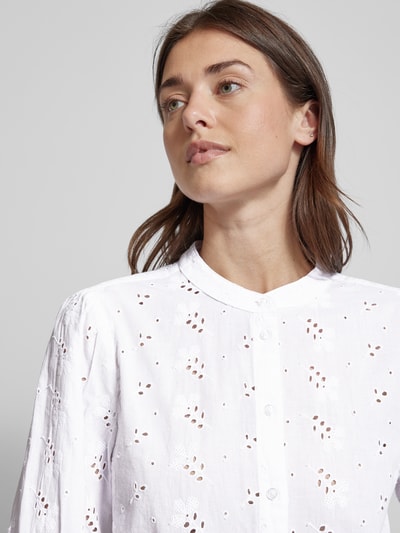 Brax Blouse met broderie anglaise, model 'Velia' Wit - 3