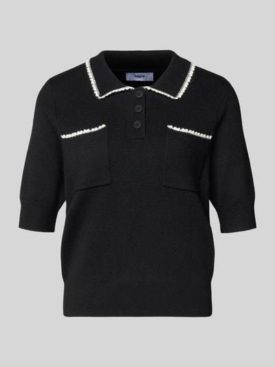 SUNCOO PARIS Regular fit poloshirt met borstzakken, model 'POLKA' Zwart - 2