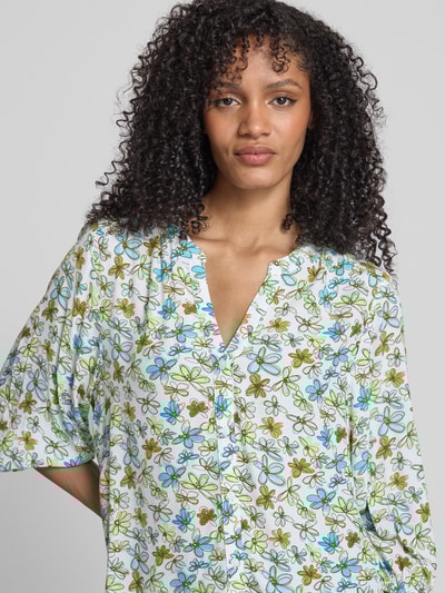 Tom Tailor Denim Loose Fit Bluse mit Allover-Muster Offwhite 3