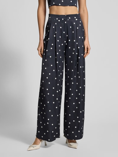 INFLUENCER'S CHOICE BY P&C* Spodnie materiałowe z szeroką nogawką i zakładkami w pasie Granatowy 4