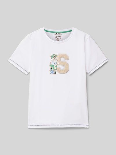 Steiff T-Shirt mit Motiv-Stitching Weiss 1