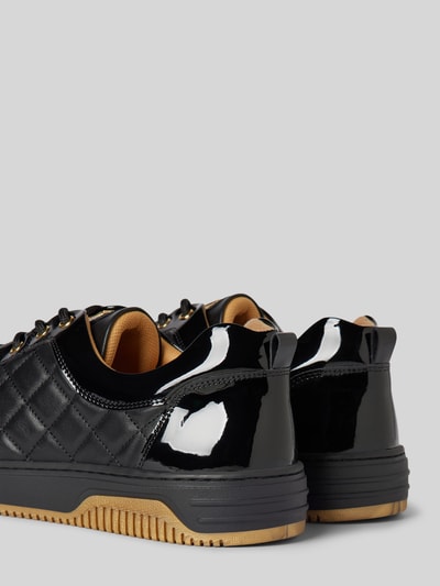 Leandro Lopes Ledersneaker mit Strukturmuster Modell 'Ezio' Black 2