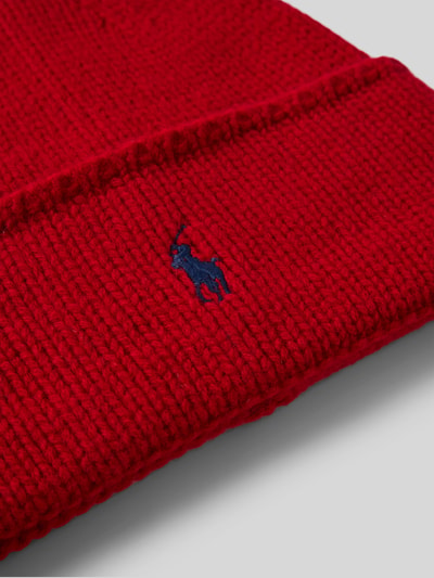 Polo Ralph Lauren Muts van wol met labeldetail, model 'PONY' Rood - 2