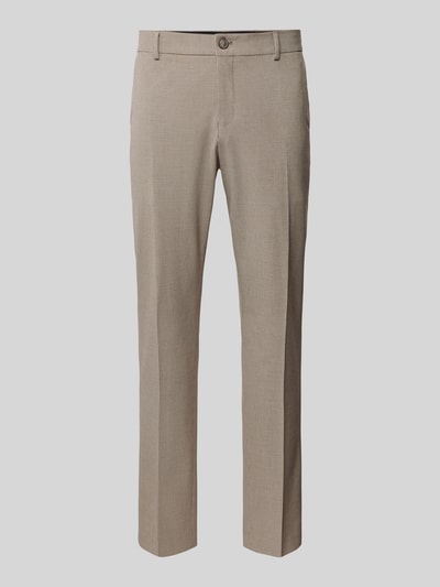 SELECTED HOMME Spodnie do garnituru o kroju slim fit ze wzorem w pepitkę model ‘LIAM’ Średniobrązowy 2