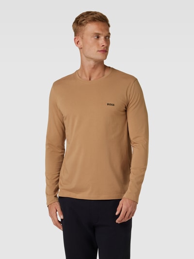 BOSS Longsleeve mit Label-Stitching Modell 'MIX&MATCH' Beige 4