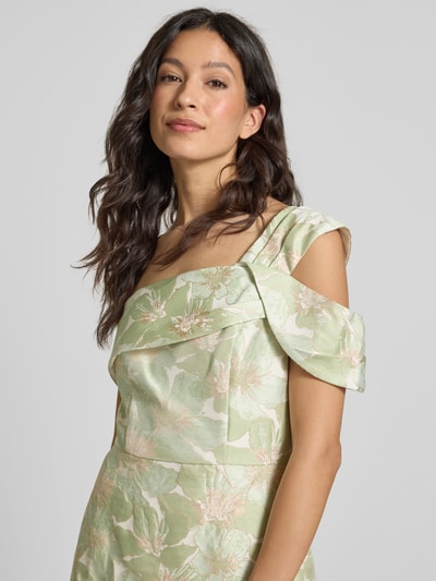 Adrianna Papell Abendkleid aus Viskose-Mix mit One-Shoulder-Träger Hellgruen 3
