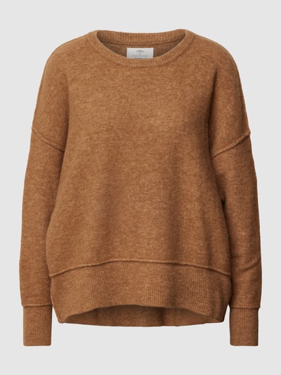 Fynch-Hatton Gebreide pullover met ronde hals, model 'Hairy' Camel - 1