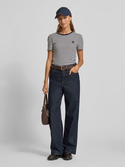 Gant T-Shirt mit Label-Patch Marine 1