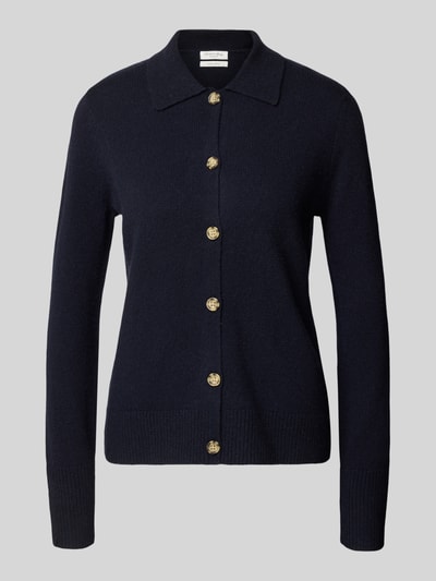 Christian Berg Woman Strickjacke mit Umlegekragen und Knopfleiste Dunkelblau 2