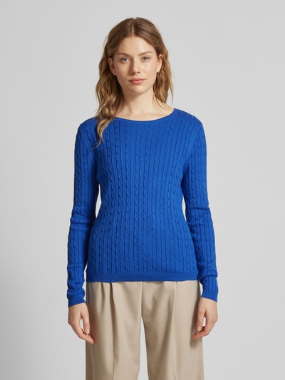 Christian Berg Woman Strickpullover mit Zopfmuster Marine 4