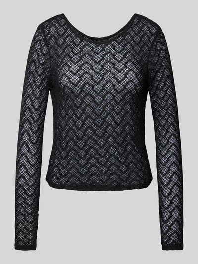 Only Slim fit shirt met lange mouwen van katoenmix, model 'ANGILA' Zwart - 2