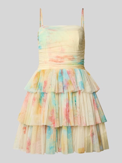 LACE & BEADS Cocktailjurk in laagjeslook Geel - 2