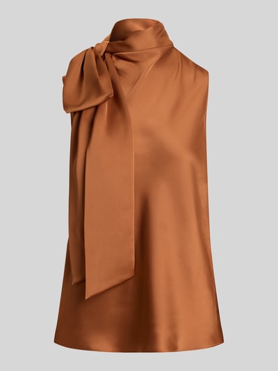 Lauren Ralph Lauren top o kroju regular fit z kokardą Terakotowy 2