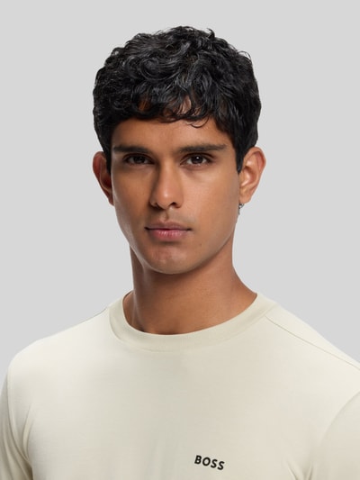 BOSS Green Regular Fit Langarmshirt aus Baumwoll-Mix Modell 'Tee Long' Beige 3