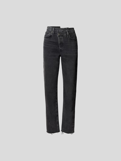 AGOLDE Straight Fit Jeans im Used-Look Schwarz 2