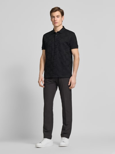 BOSS Green Regular Fit Poloshirt mit Strukturmuster Modell 'Paddy' Black 1