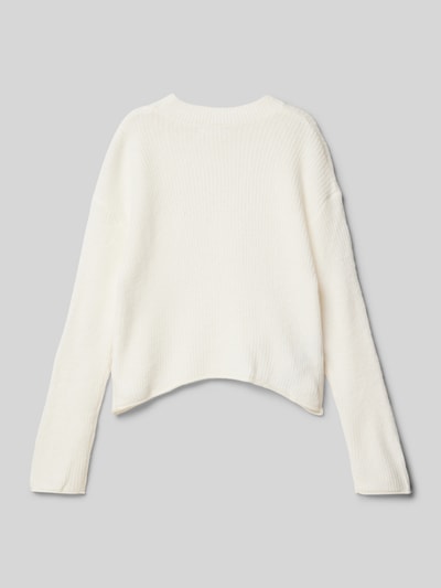 Mango Cropped Strickpullover mit Rundhalsausschnitt Modell 'sophie' Offwhite 3