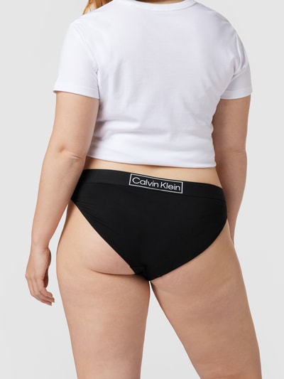 Calvin Klein Underwear Slipy z napisem z logo Czarny 4