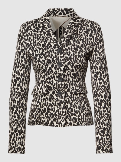 Max Mara Studio Blazer mit Animal-Print Modell 'BRADO' Black 2