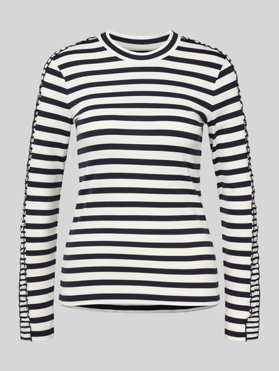 Marc Cain Longsleeve mit geripptem Rundhalsausschnitt Marine 2
