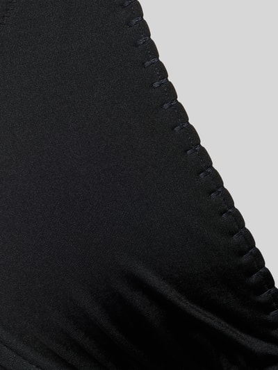 Produktfoto, Bikini-Oberteil mit rückseitiger Schnürung von WATERCULT, schwarzer Material-Mix mit Stretch-Anteil, glatte Textur