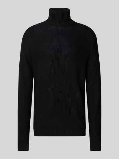 Jack & Jones Rollkragenpullover mit Strukturmuster Modell 'ROY' Black 2